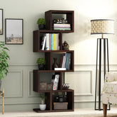 ONIJA Wooden Solid Sheesham Wood Bookshelf, Book Rack, Book Cabinet Display Unit for Living, Bedroom, Kids Room Large Size - WALNUT FINISH